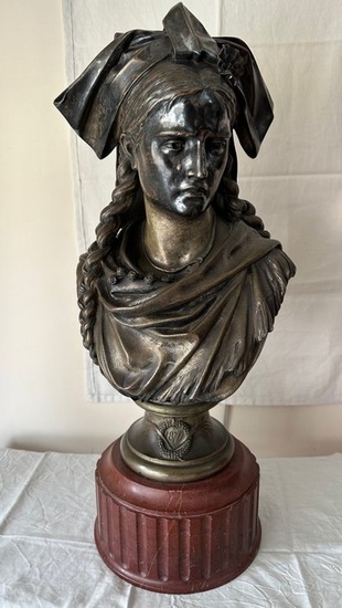 Jean-Louis Grégoire (1840-1890) - Sculpture, Donna piangente - 50 cm - Bronze