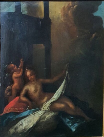 Scuola emiliana, XVII secolo - Venere e cupido