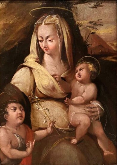 Scuola italiana del XVI secolo - Madonna con bambino e San Giovannino
