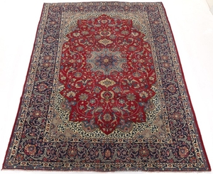 Semi-Antique Hand-Knotted Isfahan Carpet