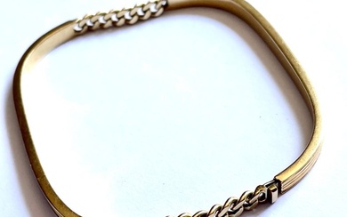 Semi-rigid bracelet with 18 kt gold groumette chain *586 VI...