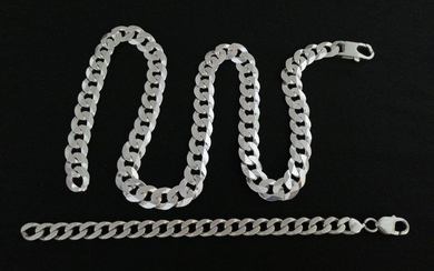 Set collana e bracciale in stile barzale- 925 Silver - Bracelet, Necklace