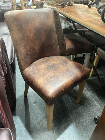 Set of 6 Leather Upholstered Dining Chairs