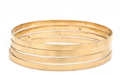 Set of Four Gold Bangle Bracelets
