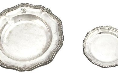 Set of Six Regency Style Silver Plated Soup Plates;