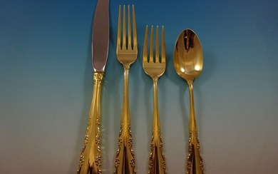 Shenandoah Gold by Wallace Sterling Silver Flatware Service Set For 12 Vermeil