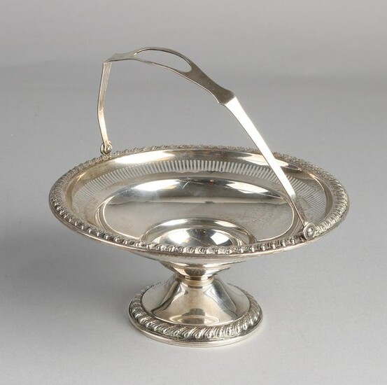 Silver handle bowl, 925/000, round model on round base