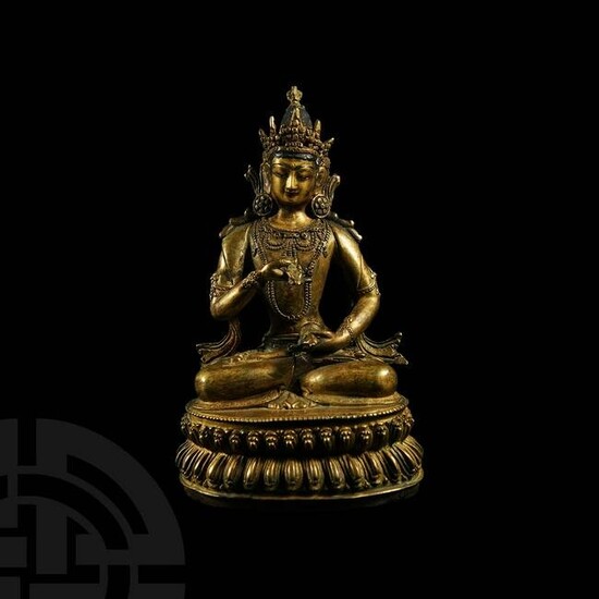 Sino-Tibetan Gilt Vajrasattva Figure