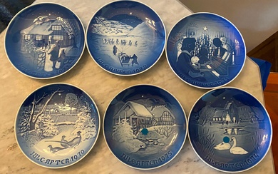 Six Bing & Grondahl, Denmark Christmas Plates