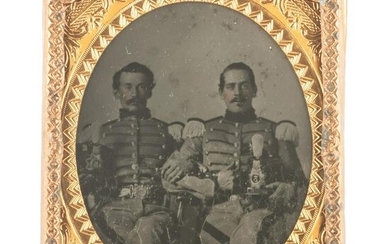 Sixth Plate Ambrotype Portrait of Two 5th New York