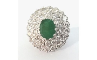 Smaragd Brillant Damenring