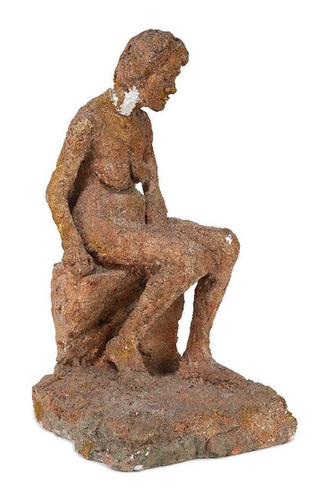 Stella Steyn, Irish 1907-1987 - Seated nude; plaster maquette, H47 x W25 cm (ARR)