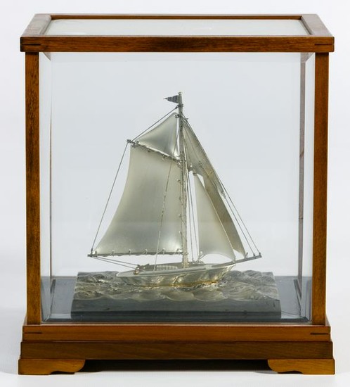 Sterling Silver Sailboat in Case