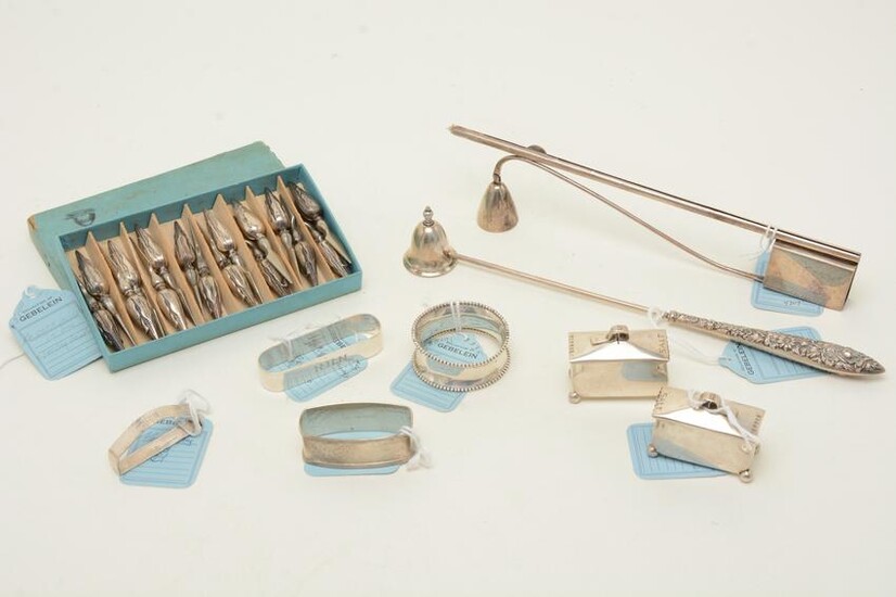 Sterling silver tableware and accessories. 20th