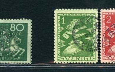 Sweden 1924 - 50th anniversary of the UPU - full set - Unificato NN. 178/192