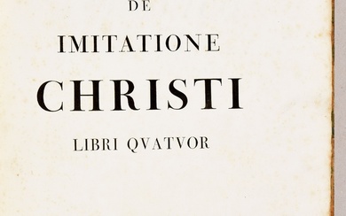 [THOMAS A KEMPIS] De imitatione Christi libri quatuor. Parma G. Bodoni 1793 Lge folio, c....