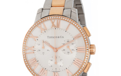 TIFFANY & CO., 18K ROSE GOLD AND STAINLESS STEEL 'ATLAS' WATCH