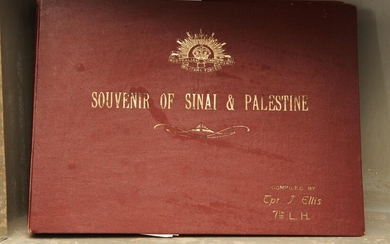 TWO BOUND PHOTOGRAPH ALBUMS, 'SOUVENIR OF SINAI & PALESTINE'; AND 'SOUVENIR OF PALESTINE', INSCRIBED TITLES AND 'AUSTRALIAN COMMONWE...