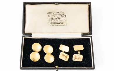 TWO PAIRS OF 18CT GOLD CUFFLINKS (4)