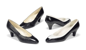 TWO PAIRS OF HIGH-HEELED COURT SHOES, RENE MANCINI, 1980S/90S