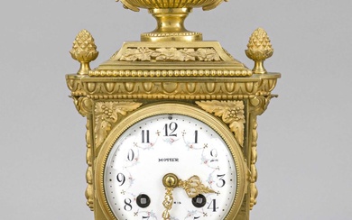 Table clock, fire-gilt bronze, sat