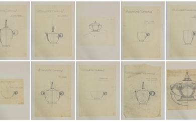 Ten preparatory drawings for Wedgwood | Dix dessins préparatoires pour Wedgwood, Paul Follot
