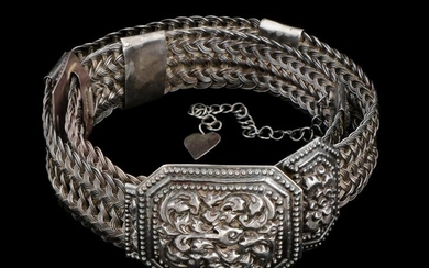 Thai Silver Belt With Rectangle Buckle