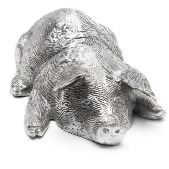 The Silky Way Resting Pig Cast Metal Doorstop