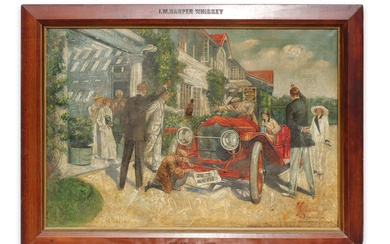 'The Wedding Gift,' 1912 I. W. Whiskey Advertising Oleograph