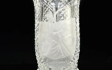 Thomas Cooke for Waterford Cut Glass Footed Vase, 1976. Ltd Ed 250