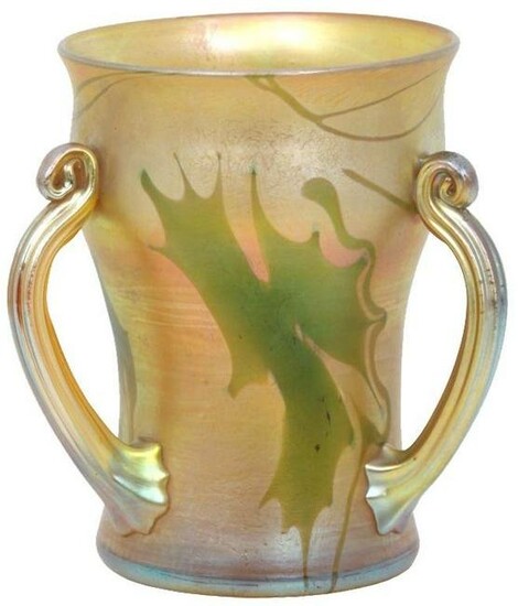 Tiffany Studios Favrile Glass Loving Cup with Coiled