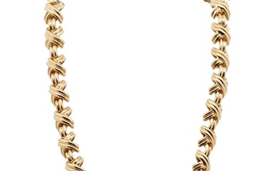 Tiffany & Co 18k Gold Signature X Necklace