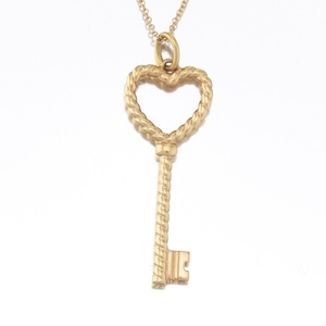 Tiffany & Co. Gold Key on Chain Necklace
