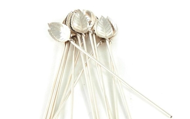 Tiffany & Co silver cocktail or mint julep stir straws (12pcs)