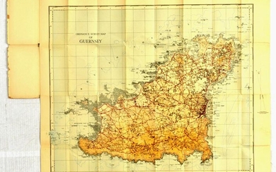 Travel Poster Guernsey Ordinance Survey Map