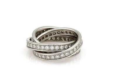 Trinity de Cartier Pave Diamond Rolling Ring