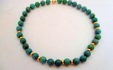 Turquoise & Gold Bead Necklace