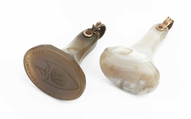 Two 19th century agate seal fobs
