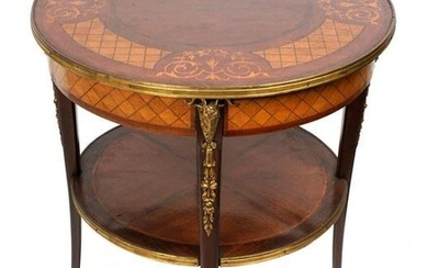 Two Tier French Parquetry Tea Table