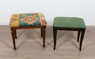 Two Upholstered Ottomans