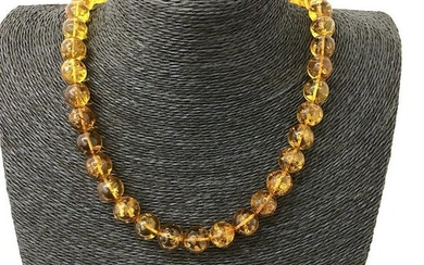 Unique and Astonishing Amber Necklace made from Round