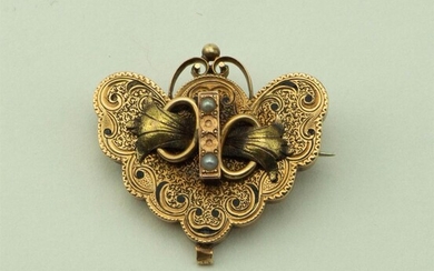 VINTAGE 14K YELLOW GOLD "BUTTERFLY" PIN