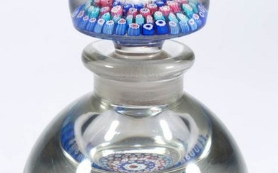 VINTAGE ENGLISH CONCENTRIC MILLEFIORI GLASS PAPERWEIGHT