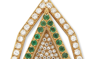 Vacheron Constantin. An 18ct gold, diamond and emerald set manual...