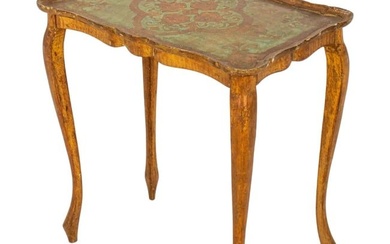 Venetian Rococo Style Parcel Gilt & Painted Table