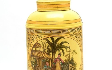 Victorian Chinoiserie Tole Tea Canister, Converted to