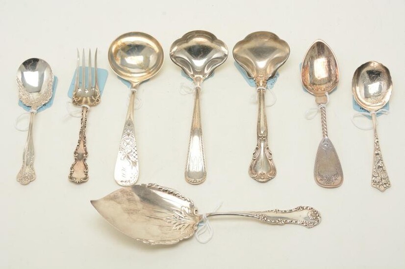 Victorian sterling silver serving utensils. Lot