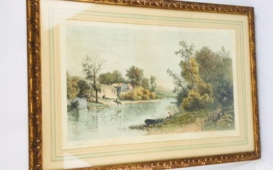 Vintage MARAD Wall Decor Corp. Hand-painted Etching, Summer Morning