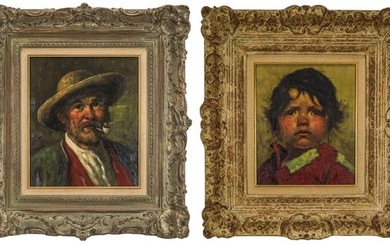 Virgilio Diaz (20th c) Two Portraits