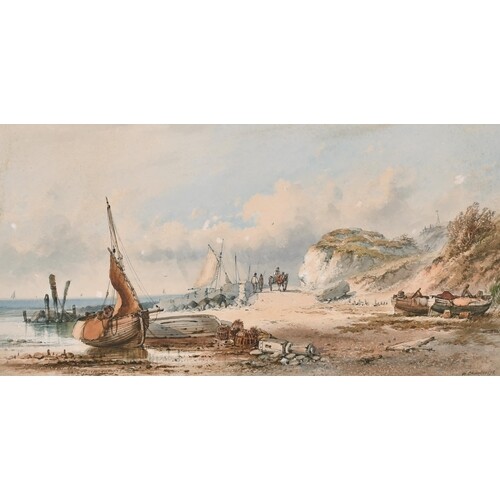W. Charles (19th Century) British. 'Horseshoe Bay, Bonchurch...